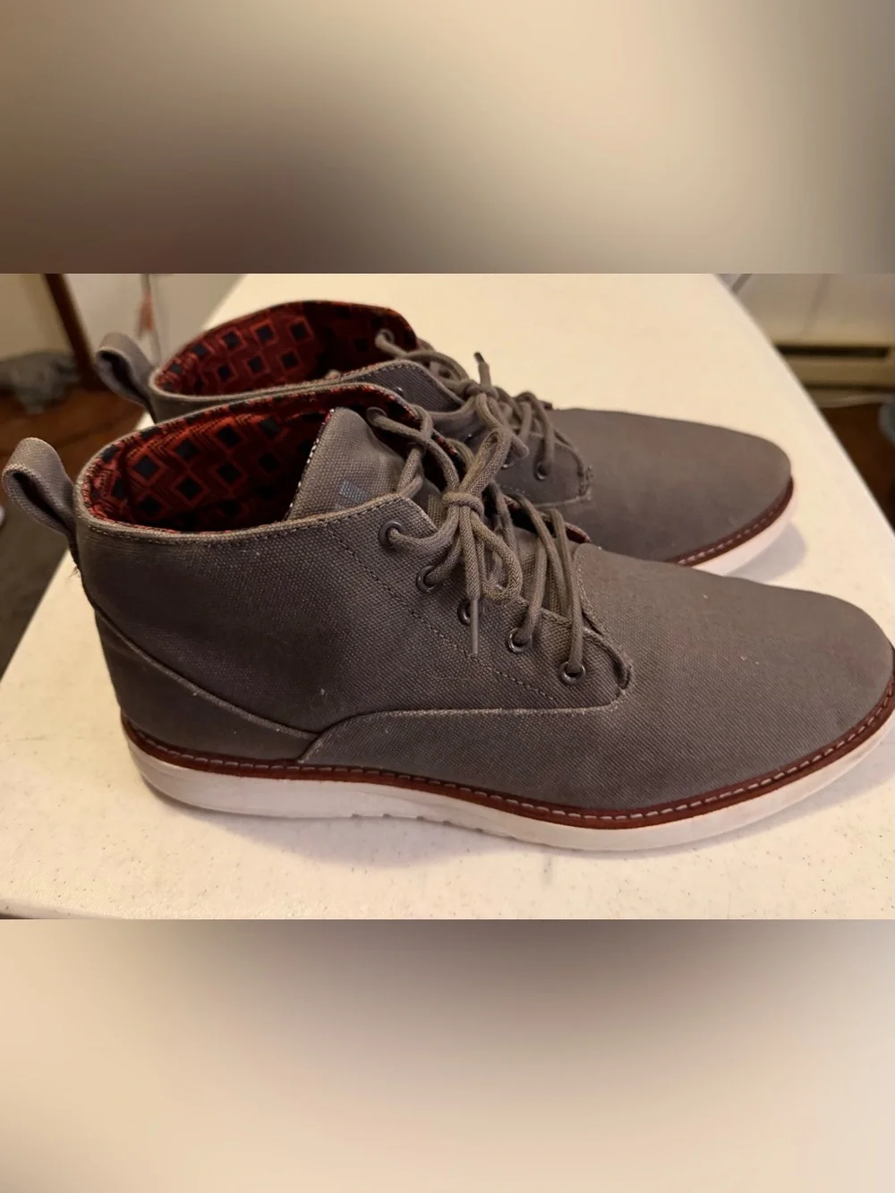 Men's Ben Sherman Gray Canvas Sneakers-Sz 13